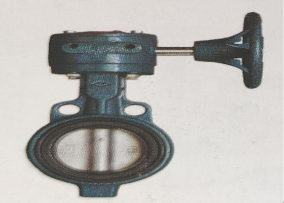 Korean Standard Worm Wheel Butterfly Valve , 10K Wafer Type Cast Iron Butterfly Valve